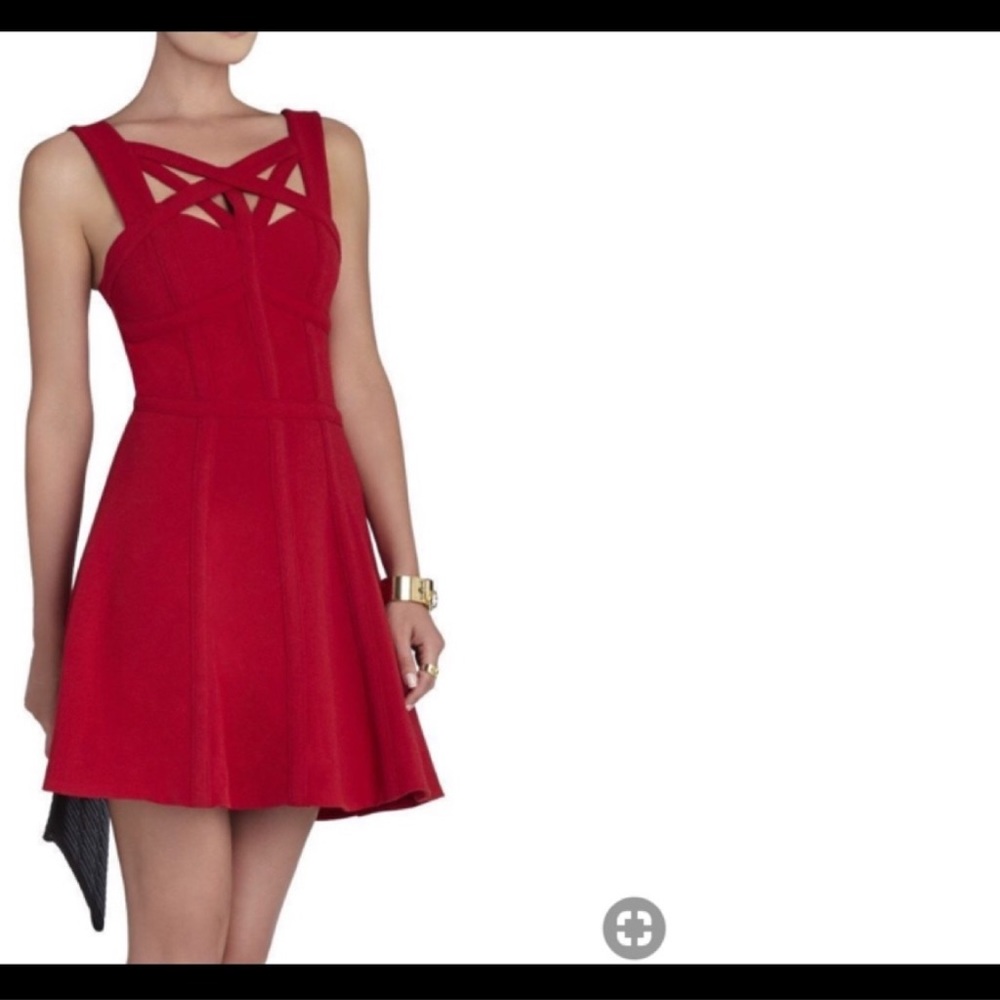 BCBGMaxAzria red cocktail mini dress